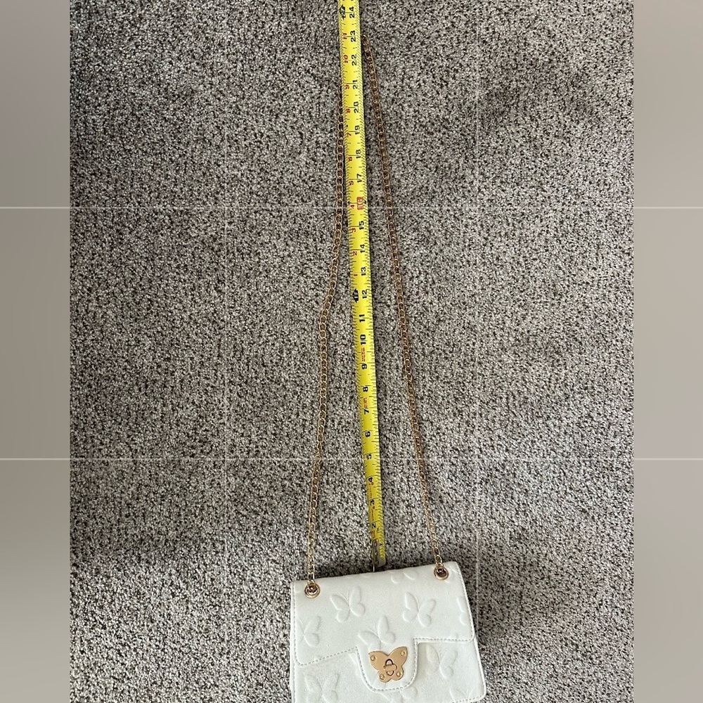 LOVEDREAM Ivory Jelly Flap Bag Butterflies Double Chains Mini Crossbody R $55 - Picture 13 of 16